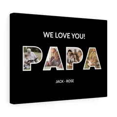 PAPA Personalised Typography Collage Mounted Photo Print