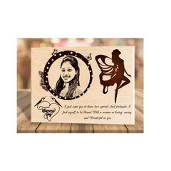 Women's Day Wooden Engraved Photo Plaque