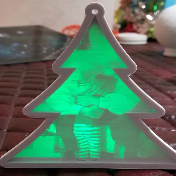 Personalized Photo Christmas Tree Lithophane