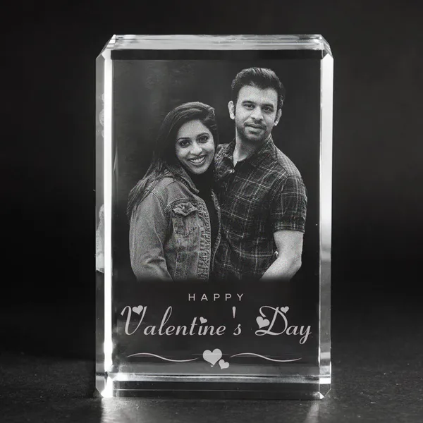 Custom 3D Photo Personalised Rectangular Valentine's Day Crystal
