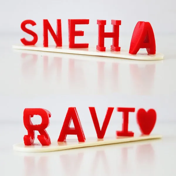 Personalised Flip Name 3D Hidden Word Illusion Desk Name Plate