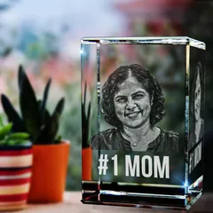 #1 Mom Custom 3D Photo Personalised Rectangular Crystal