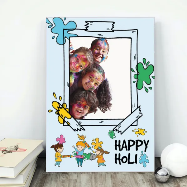 Color Splash Kids Happy Holi Photo Frame