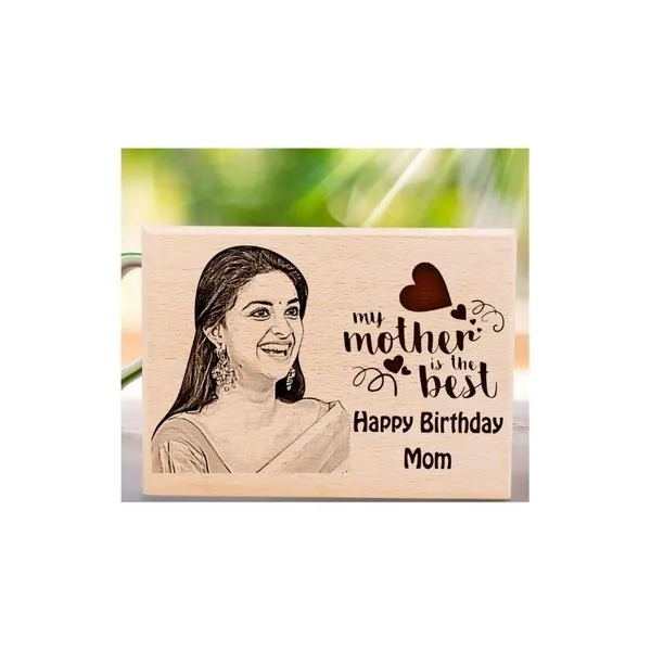 Wooden Happy Mother's Day Customized Engraved Photo Plaque Gift for Mom