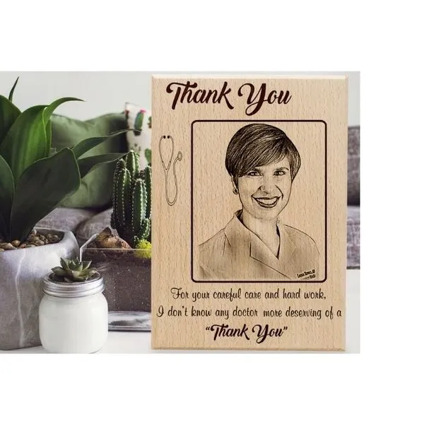 Engraved Photo Plaque- Unique Gift for Doctor