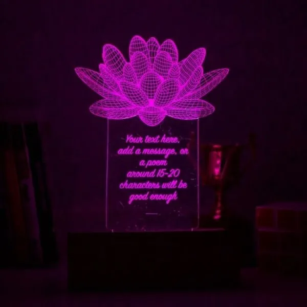 Personalized Lotus Night Lamp with Message