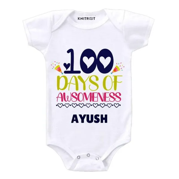 100 Days Of Awesomeness Baby Wear Onesie