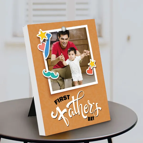 First Father's Day Photo Personalized Table Frame for New Dad
