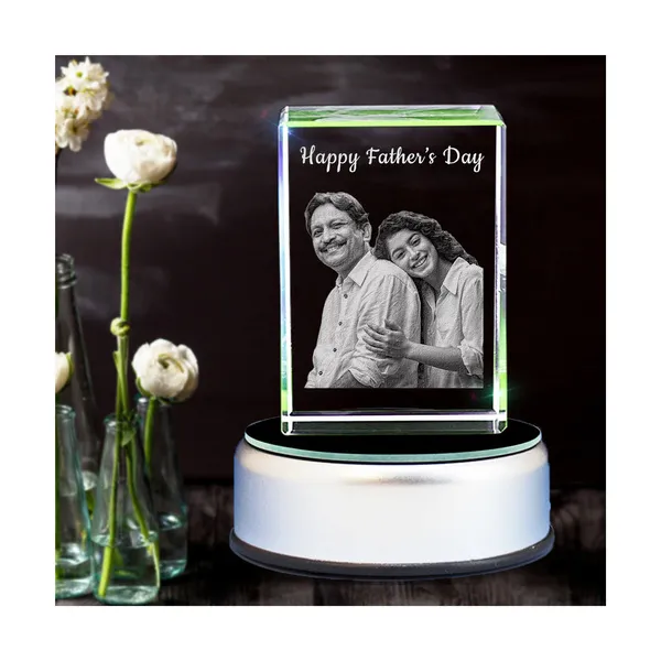 Happy Father's Day Photo Personalized Rectangular Crystal | Gift for Father
