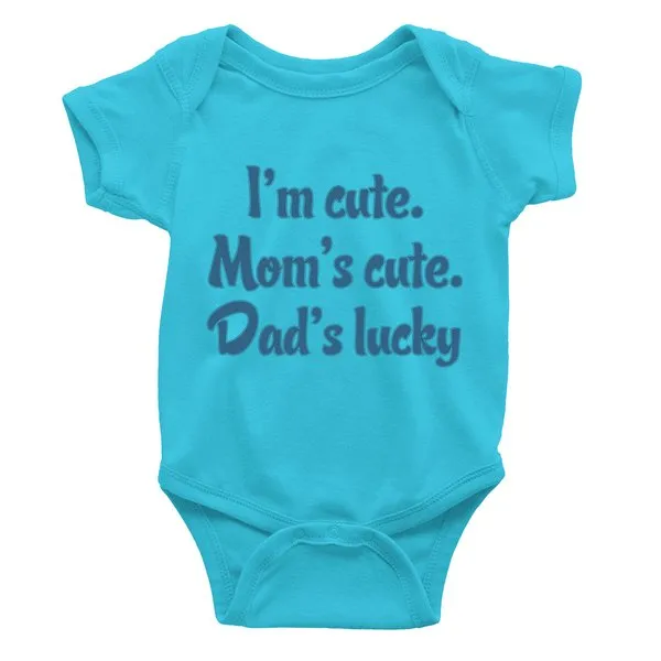 I'm Cute Mom's Cute Dad's Lucky Rompers