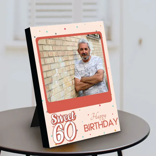Sweet 60 Years Birthday Photo Customized Table Photo Frame