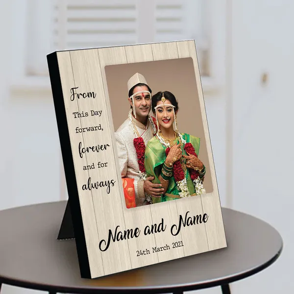 Sending Blessings On Wedding With 2 Names Customized & Photo Wedding Photo Frame | Wedding Wishes