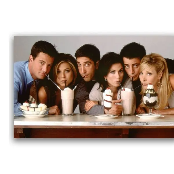 FRIENDS sharing milkshake – Wall Poster