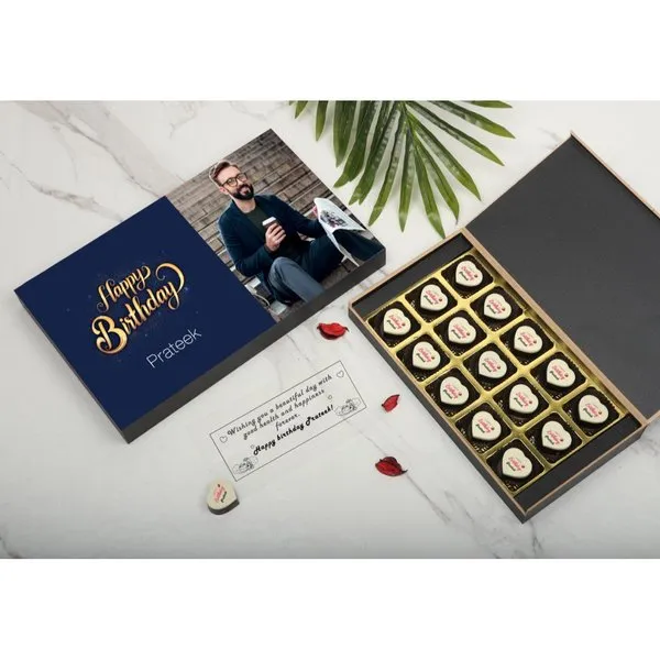 Premium Birthday Gift Box with Prinetd Chocolates