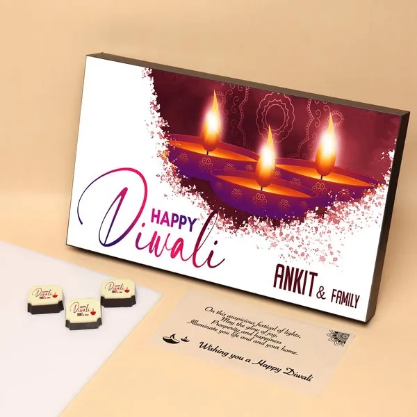 Shining Of Diyas - Personalised Chocolate Gift Box