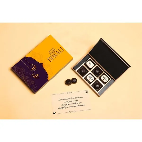 Light Of Lamps - Happy Diwali Personalized Chocolate Gift Box
