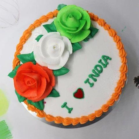 Independence Day Special Cream Cake __ Kaju Barfi,500 Grams (Serves 4-6)