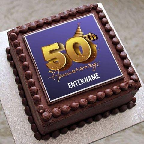 Happy 50th Anniversary Cake Stock Photo - Download Image Now - 50th  Anniversary, Anniversary, Cake - iStock