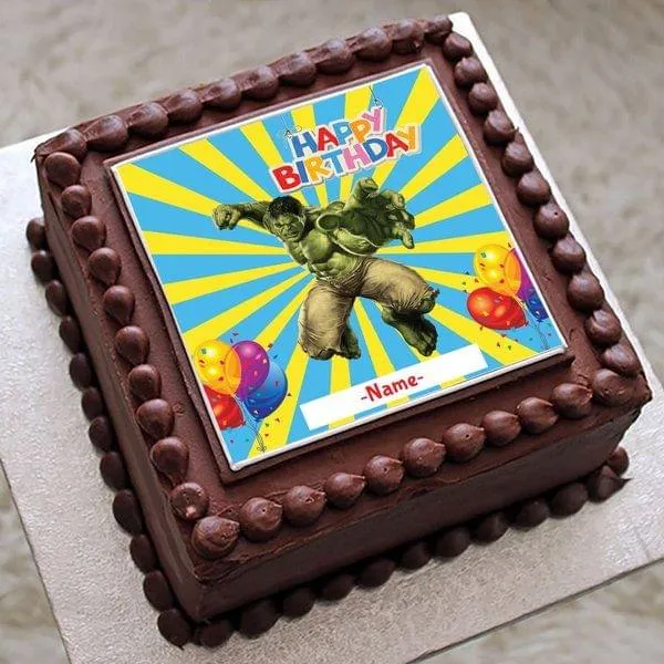 Angry Hulk Fondant Cake