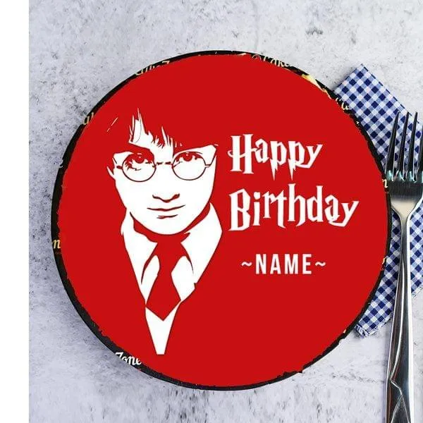 Harry Potter Circular Name Personalised Birthday Cake for Kids
