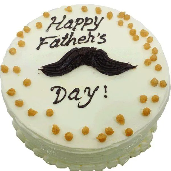 Eggless Cool Dad's Moustache Butterscotch Cake