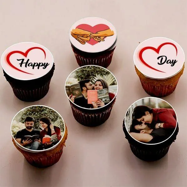 Happy Promise Day Photo Customized Designer Cupcake