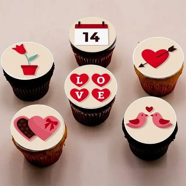 Valentines Day Cute Designer Photo Cupcake