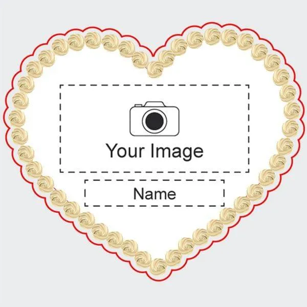 Eggless Heart Shaped Customize Your Own Photo With Text Cake