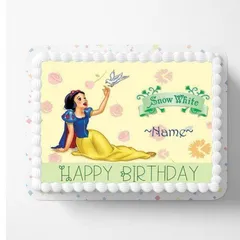 Snow White Disney Princess Personalised Birthday Name Cake for Girls