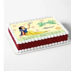 Snow White Disney Princess Personalised Birthday Name Cake for Girls