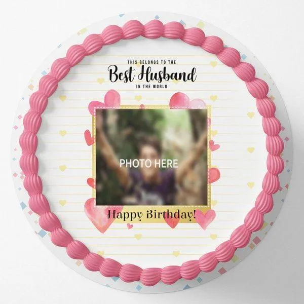 Best Husband Birthday Photo Cake