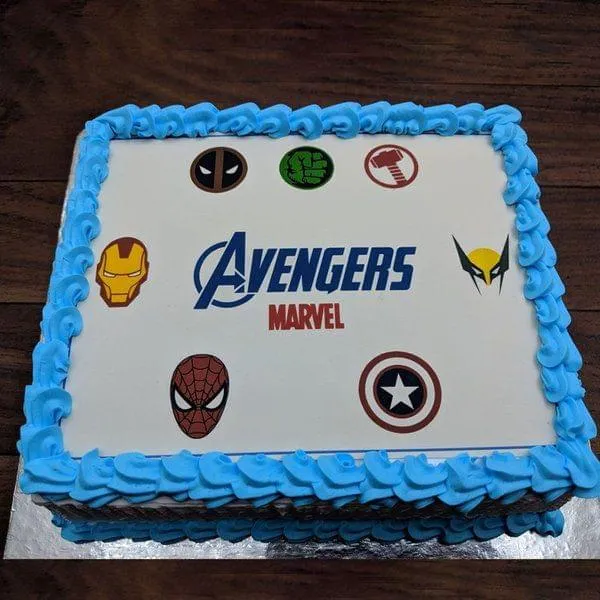 Eggless Blueberry Avengers Cake