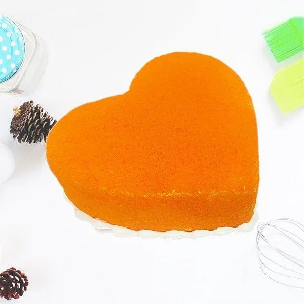 Orange velvet Heart Cake