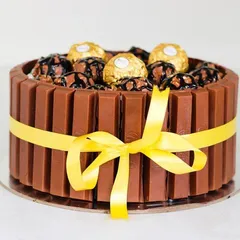 Eggless KitKat Ferrero Rochers Cake