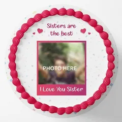 Eggless Love You Sister Photo Cake