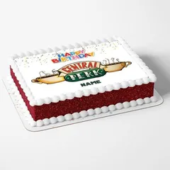 Eggless Central Perk Happy Birthday Personalised Cake - Unisex