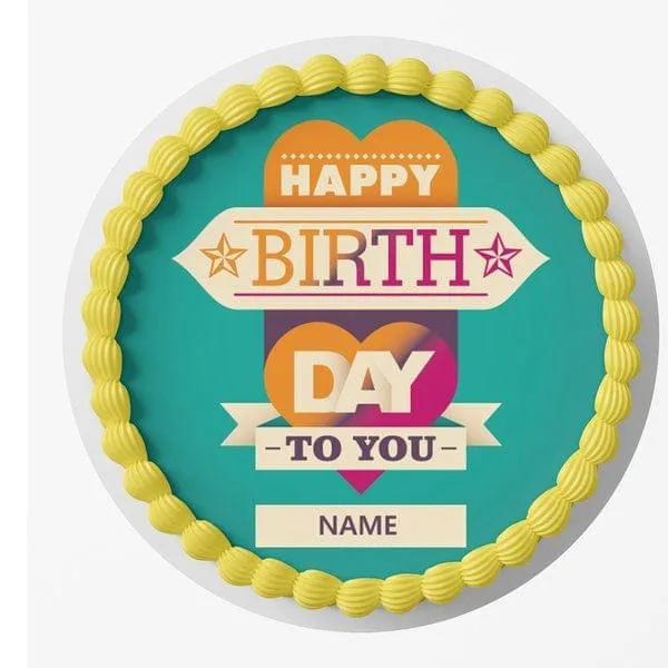 Eggless Personalized Happy Birthday Name Cake
