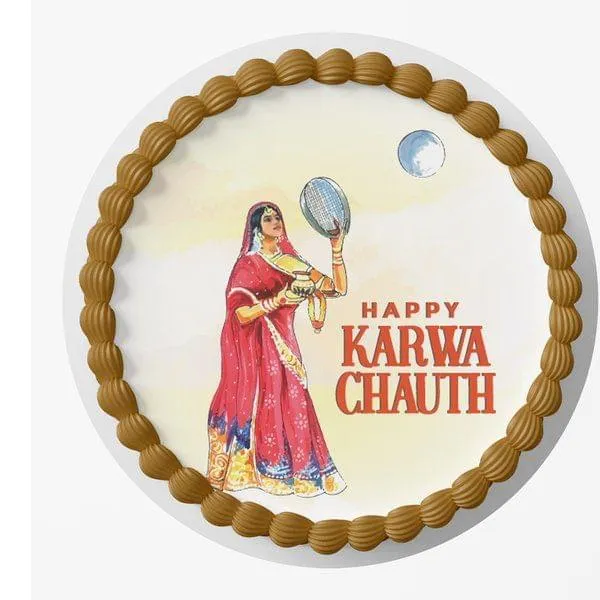 Happy Karva Chauth Photo Cake