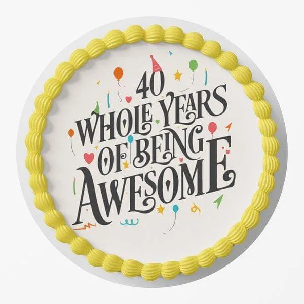 Greetings On 40th Birthday Designer Photo Cake