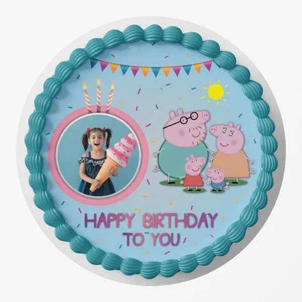 Eggless Best Wishes Birthday Personalized Photo Peppa Pig Cake | Birthday  Cake for Kids by CakeZone | Gift Cartoon Cakes Online | Buy Now