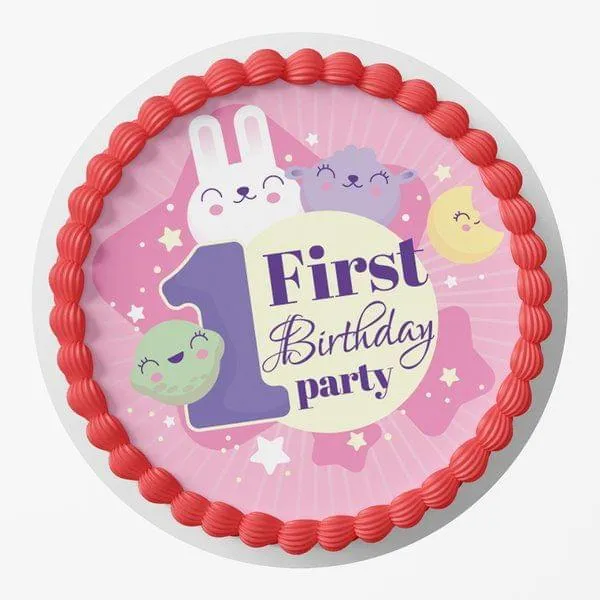 First Birthday Party Designer Photo Cake
