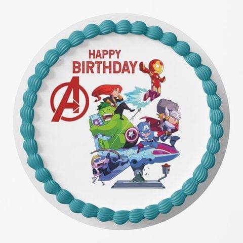 Avengers Themed Cake Topper | Round, Square, Rectangle & Cupcake Avail.