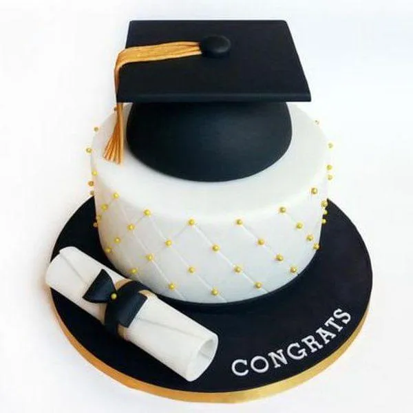 Simple Graduation Sheet Cake with Photo - The Makery Cake Co