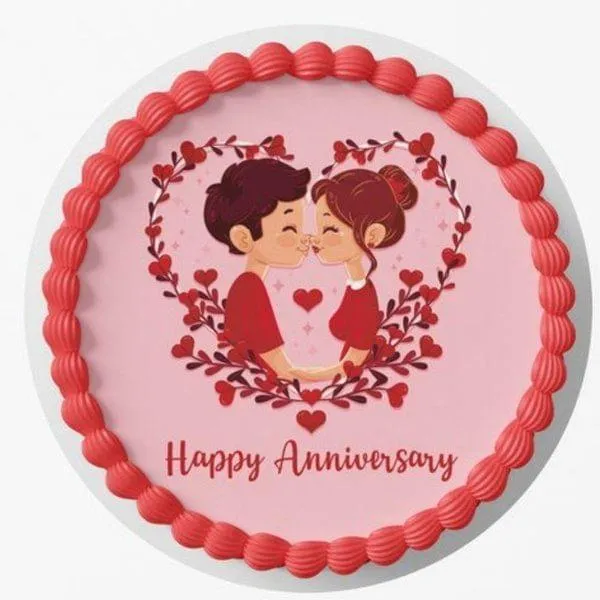 Happy Love Anniversary Designer Photo Cake