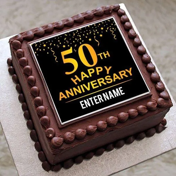 Send 50th Anniversary Cake | Buy Golden Jubilee Cake Online
