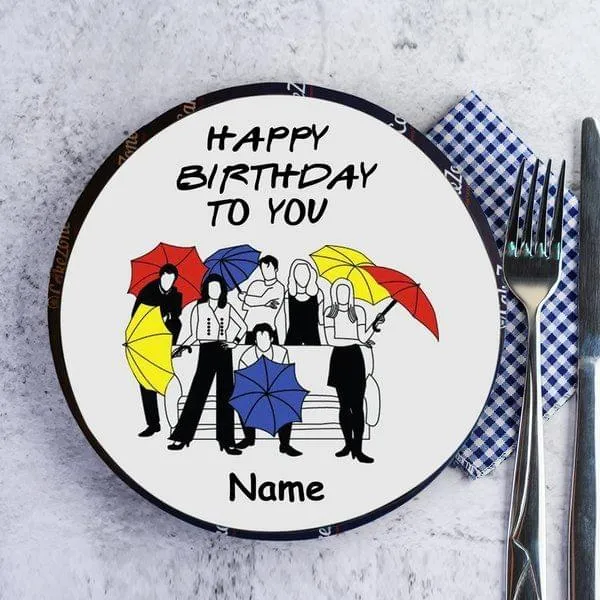 Eggless Friends Theme Personalised Birthday Cake