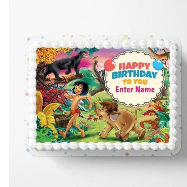Jungle Book Happy Birthday to You Personalised Birthday Cake for Kids by CakeZone | Gift cartoon-cakes Online | Buy Now Jungle Book Happy Birthday to You Personalised Birthday Cake for Kids by CakeZone | Gift cartoon-cakes Online | Buy Now