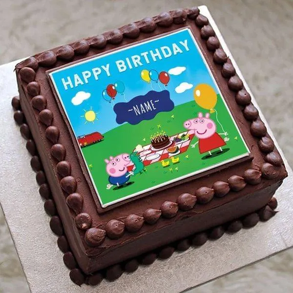 Eggless Peppa Pig Personalized Name Cakes For Girls | Happy Birthday Wishes  by CakeZone | Gift cartoon-cakes Online | Buy Now