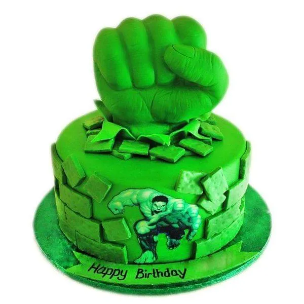 Eggless Superhero Hulk Fist Cake