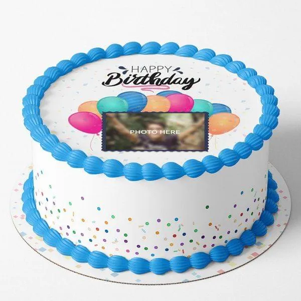 Eggless Happy Birthday Photo Cake